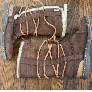 Ugg suede lace up boots size 7